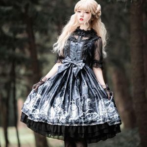 Lolita Jsk Jurk Tomb Gevangene Meisje Gothic Dark Jsk Jurk Dark Vintage Victoriaanse Prinses Feestjurk Mouwloze Lolita Jurk