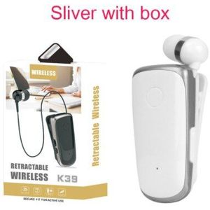 K39 Mini Draagbare Draadloze Bluetooth Oortelefoon In-Ear Headset Trilalarm Dragen Clip Handsfree Oortelefoon Voor Telefoon