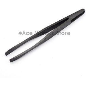 Draagbare Zwart Straight Bend Anti-statische Plastic Pincet Hittebestendige Repair Tool 93308