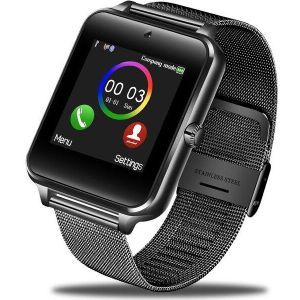 Rvs Bluetooth Smart Horloge Vrouwen Mannen Sport Waterdichte Smartwatch Led Kleur Touch Screen Horloge Ondersteuning Sim Tf