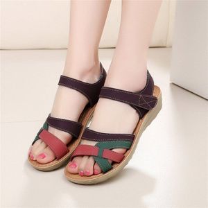 Zomer Vrouwen Sandalen Leer Bohemen Gladiator Strand Platte Toevallige Sandalen Leisure Vrouwelijke Dames Vrouwen Slip Op Sandalias