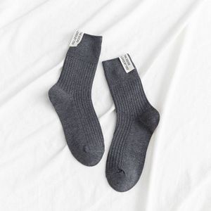 Japanse Koreaanse Stijl High School Meisjes Hoge Sokken Effen Kleur Zwart Wit Lange Sokken Katoen Breien Vrouwen Harajuku Crew Sokken