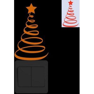 Spiraal Kerstboom Muursticker Glow in The Dark Cartoon Xmas Boom Schakelaar Sticker Etalage Deur Home Decor Lichtgevende decals