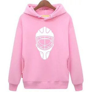 Han Eend Goedkope Jeugd roze Hockey Hoodie met Hockey Masker Patroon