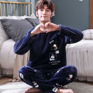 Xizou Koreaanse Flanellen Pyjama Winter Warm Paar Nachtkleding Thuis Kleding Coral Fleece Dikke Pyjama Vrouwen Mannen Pijama Mujer