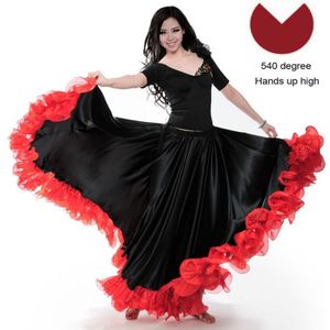 Mode Plus Size Gypsy Stijl Vrouwelijke Spaanse Flamenco Rok Prestaties Buikdans Kostuums Ruches Kanten Jurk Team Prestaties