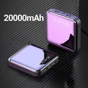 20000 Mah Mini Power Bank Voor Xiaomi Iphone 10000 Mah Mobiele Telefoon Oplader Led Spiegel Power Bank Externe Batterij powerbank