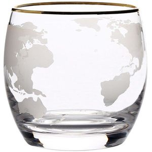 250 Ml Whisky Glas Geëtst Globe Glas Voor Wodka Rum Scotch Glas Wereldkaart Rocks Glas Voor