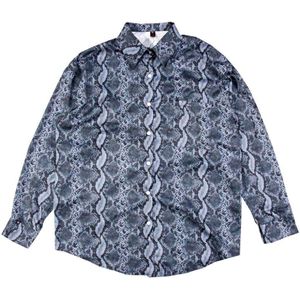 Xitao Japanse Stijl Vintage Snake Patroon Shirt Losse Plus Size Harajuku Womens Tops En Blouses Streetwear DMY3986