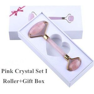 Quartz Jade Roller Afslanken Gezicht Lift Massager Dubbele Hoofden Facial Massage Stone Eye Gezicht Hals Dunne Gereedschap Body Slim Skin schoonheid