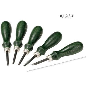 0-4 Geavanceerde Groene Handvat Ks Edger Sturen Schurende Stok Schuurpapier Lederen Carving Tools