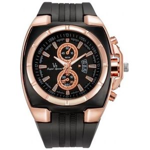 Sales! V6 Mannen Mode Verstelbare Siliconen Band Analoge Weergave Quartz Sport Horloge Mannen Quartz Horloge