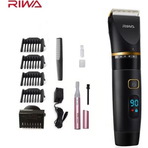Riwa Professionele Haar Trimmer Met Lcd-scherm Lithium Batterij Scheren Machine Wasbare Titanium Keramische Mes Re-6501