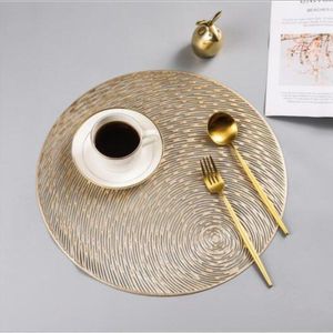 Ronde PVC Placemats Goud Zilver Eettafel Matten Hittebestendige Antislip Wasbaar Onderzetters Koffie Beker Pad Keuken decor