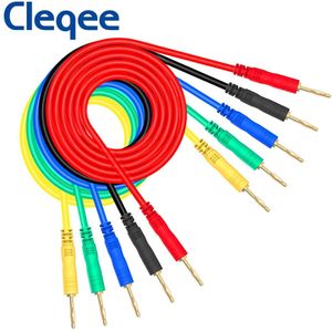Cleqee P1048 2Mm Banana Plug Test Leads Flexibele Test Kabel Dual Ended Vergulde Banaan Plug Draad Voor Multimeter testen 5Pcs