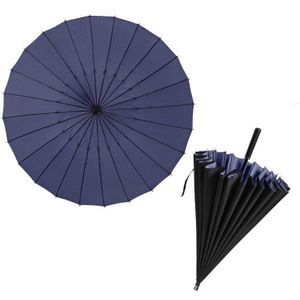 Grote Dubbele Paraplu Regen Vrouwen Mannen 24K Sterke Winddicht Glasvezel Frame Lange Handvat Golf Grote Paraplu Corporation