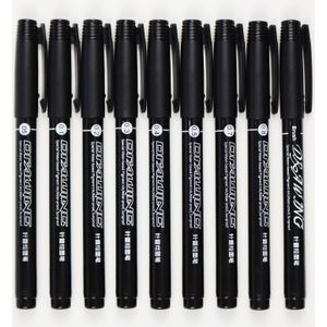 9 stks/set Zwart Pigment Liner Neelde Water-proof Tekening Pen Pigma Micron Zonneplek Marker Pen voor Schetsen Kantoor School