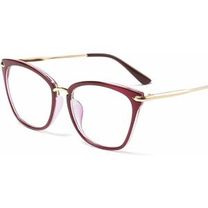 Marc Dames Cat Eye Bril Luipaardprint Frames Vrouwen Optische Brillen Clear Red Eyewear Trend 95138