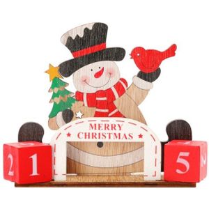 Kerst Xmas Thuis Ornament Decoratie Benodigdheden Houten Advent Kalender Countdown Met Geschilderde Blokken