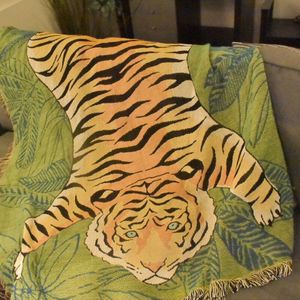 Nordic Groen Blad Tijger Sofa Gooi Deken Gebreide Stoel Sofa Cover Handdoek Couch Tapijt Zacht Katoen Reizen Cover Beddengoed Tapijt