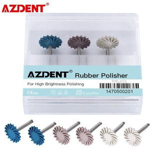 6 Stks/pak Azdent Dental Composite Polijsten Diamant Systeem Ra Disc Mondhygiëne Tanden Polijsten Kits Spiraal Flex Borstel Burs
