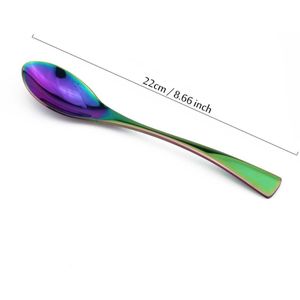 Jankng 1-Pieces Rainbow Servies Set Kleurrijke Spiegel Servies Set Rvs Westerse Bestek Keuken Accessoires