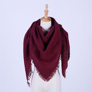 Cuhakci Vrouwen Deken Driehoek Sjaal Cashmere Pashmina Lady Bandana Wraps Deken Winter Sjaals Grote Solid Warme Sjaal