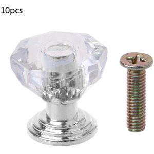 10Pc Diamond Shape Crystal Glass Cabinet Knop Lade Pull Handvat Voor Sieraden Doos F16 20