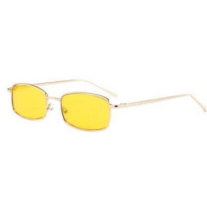 Kleine Vierkante Ultraviolet Proof Zonnebril Metalen Frame Geel Rood Vintage Ronde Zonnebril Inisex Brillen Outdoor Brillen