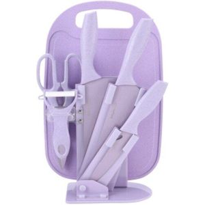 Tarwe Stro Mes Set Rvs Zeven Stuk Mes Set Keramische Mes Keuken Set Mes Schaar Fruit mes Houder