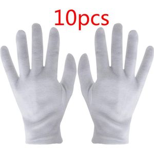 10/20 Pairs Herbruikbare Witte Katoenen Handschoenen Dunne Elastische Zachte Handschoenen Voor Droge Hand Handschoenen Ceremoniële Inspectie Handschoenen