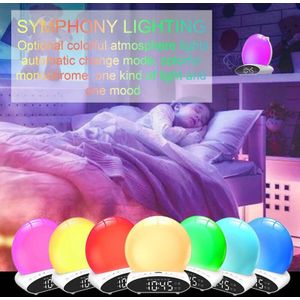 Wake Up Light Wekker Digitale Night Lamp Klok Kleurrijke Simulatie Zonsopgang En Zonsondergang Muziek Fm Radio Bedside Light