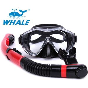 Walvis Grote Frame Masker Siliconen Bril Voor Duiken Anti-Fog Waterdicht Glazen Met Snorkel Scuba Gear Goggles Apparatuur Set