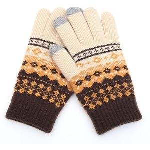 Winter Warme Dikke Touchscreen Handschoenen Vrouwen Wol Gebreide Handschoenen Wanten Voor Mobiele Telefoon Tablet Pad