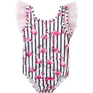 Kinderen Baby Meisjes Gestreepte Flamingo Zwemmen Badpak Beachwear Badmode Badpak Kinderen Meisjes Kleding