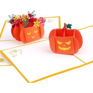 Halloween Stereoscopische Wenskaarten Pompoen 3D Wenskaart Creatieve Cadeau Kaart