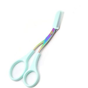 Wenkbrauw Trimmer Schaar Met Kam Schaar Ontmoette Kam Facial Ontharing Grooming Shaping Scheerapparaat Cosmetische Accessoires