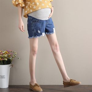 Moederschap Gat Jeans Zomer Shorts Voor Zwangere Vrouwen Hoge Taille Abdominale Zakken Zwangerschap Prop Buik L-5XL