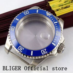 Bliger 40 Mm Luxe Top Brand Rvs Case Saffierglas Keramische Bezel Horloge Case Fit Eta 2836 Automatisch Uurwerk