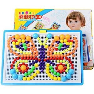 296 Stks/set Box Verpakt Paddestoel Nagel Kralen Bouw Intelligente Kinderen Puzzel Games Jigsaw Board Educatief Speelgoed Voor Kinderen