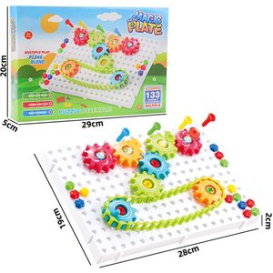 Elektrische Versnellingen 3D Puzzel Building Kits Klassieke Educatief Monteren Speelgoed Plastic Bakstenen Voor Kinderen Educatief Speelgoed