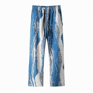 Harajuku Tie Dye Geschilderd Corduroy Casual Broek Mannen En Vrouwen Trekkoord Straight Losse Broek Streetwear Oversized Cargo Broek