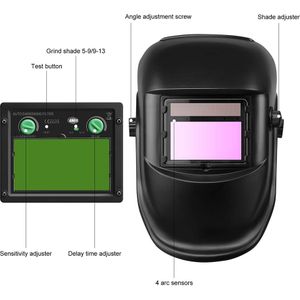 Solar Power Auto Lasfilters Helm W/Brede Schaduw Bereik 9-13 Vervangbare Batterij Lens Lassen Masker Voor TIG MIG MMA