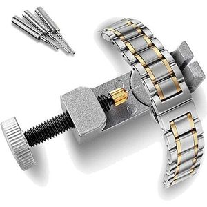 1Pc Zilveren Bacelet Horloge Reparatie Tools Horloge Strap Link Pin Remover Tool Down De Band Met 3 Stuks Reserve pins Lifting Platform