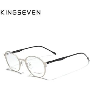 Kingseven Originele Titanium Optische Bril Full Frame Mannen Ultralight Retro Ronde Bijziendheid Recept Brillen Vrouwen Brillen