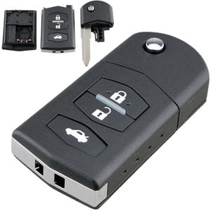 3 knoppen Auto Sleutelhanger Case Shell Vervanging Flip Folding Remote Cover Autosleutel Accessoires Onderdelen Fit voor Mazda 3 5 6