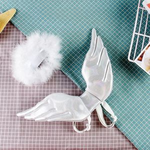 Huisdier Kostuum Accessoires Set Hond Kat Feather Angel Halo Wing Halloween Verjaardag Kerstcadeaus Decor Fotografie Props