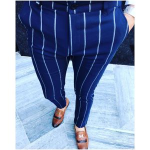 Plus Size Mens Engeland Retro Jurk Broek Formele Plaid Streep Broek Casual Broek