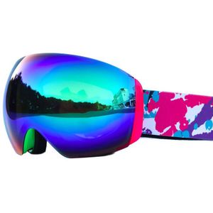 Double Layer Gepolariseerde Lens Ski Bril Anti-Fog UV400 Skiën Snowboard Bril Mannen Vrouwen Ski Bril Brillen Geval