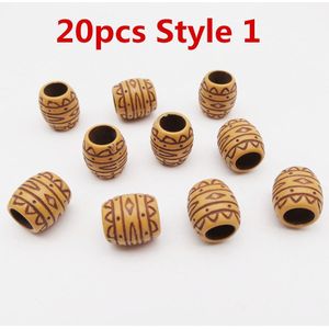 20 Pcs-50 Stuks Vrouwen Meisjes Acryl Houten Gehaakte Vlechten Haar Dread Dreadlock Kralen Buis Ringen Micro Ring Accessoires